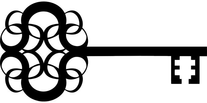 Decorative, Key, Lock, Open, Security - Silhouette Key (680x340)