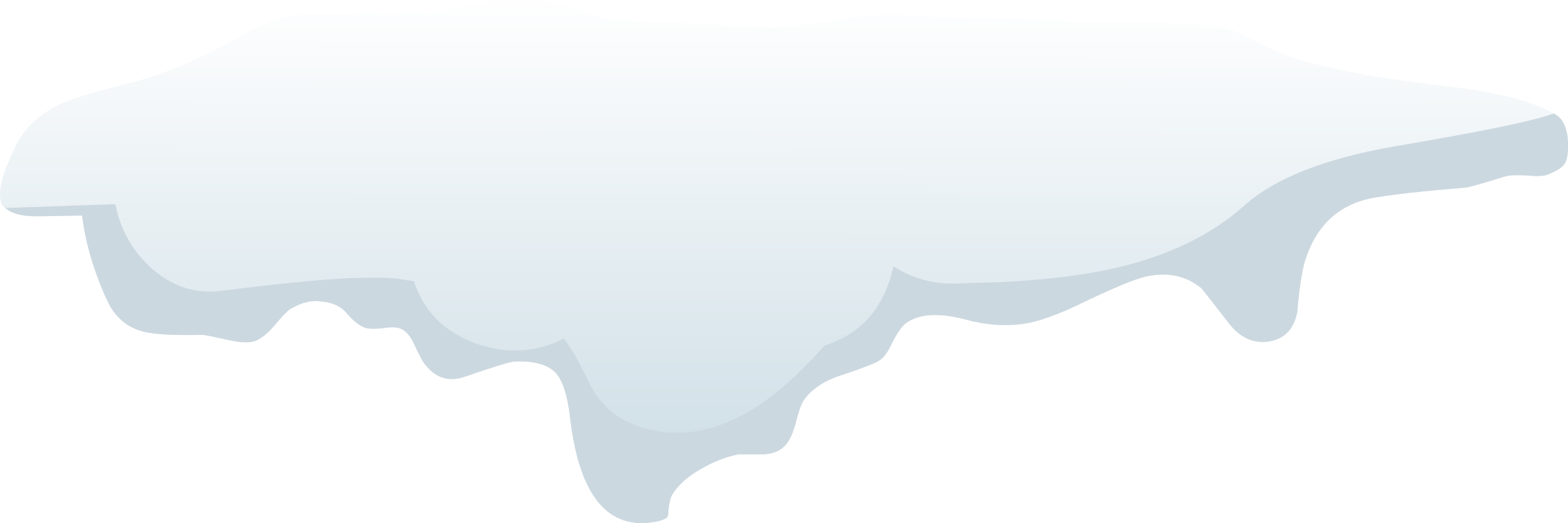 Clipart - Snow Cap Clipart (2400x801)