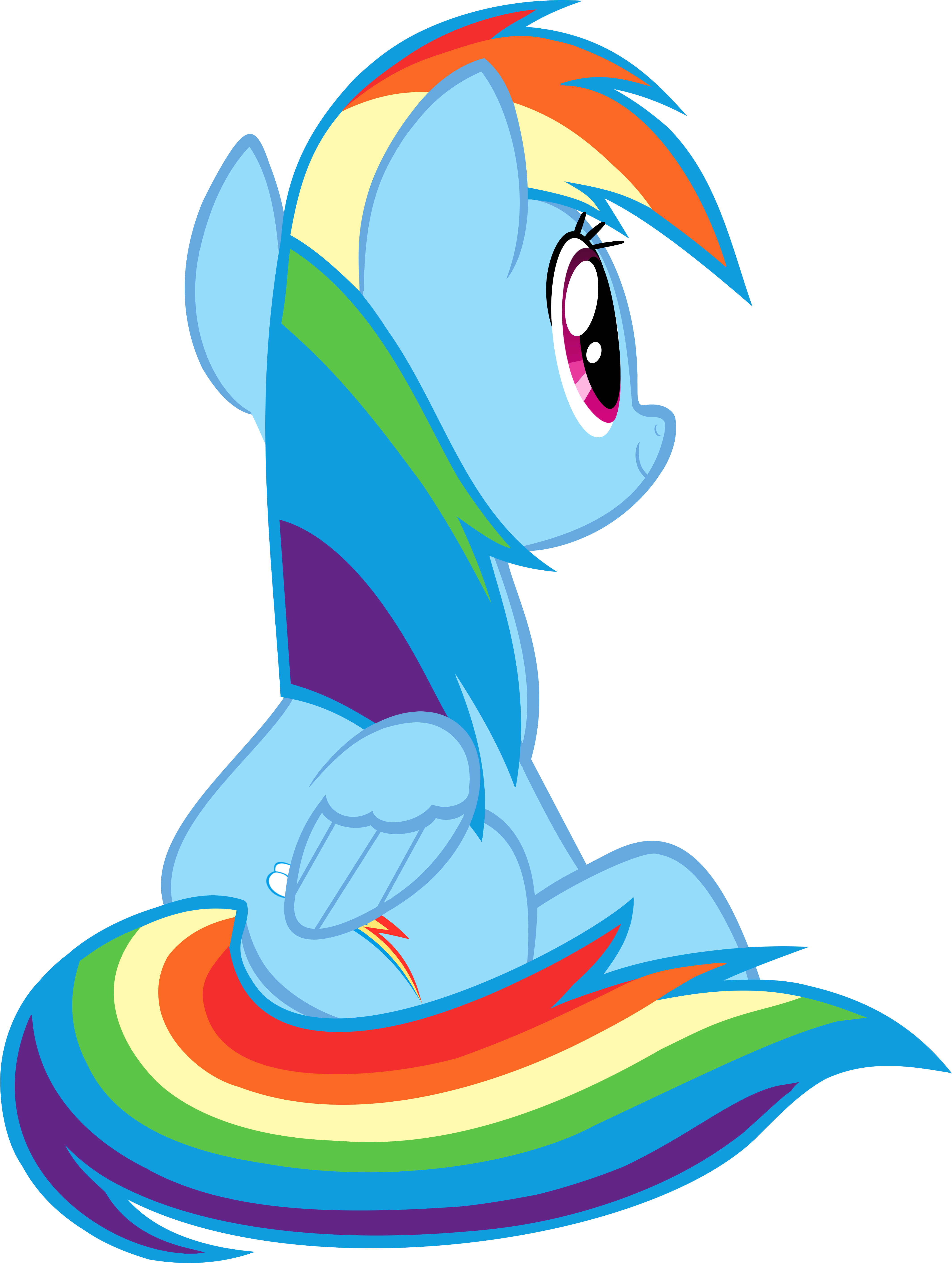 Rainbow Dash Sitting Vector By Greenmachine987 Rainbow - Rainbow Dash Back View (4673x6120)