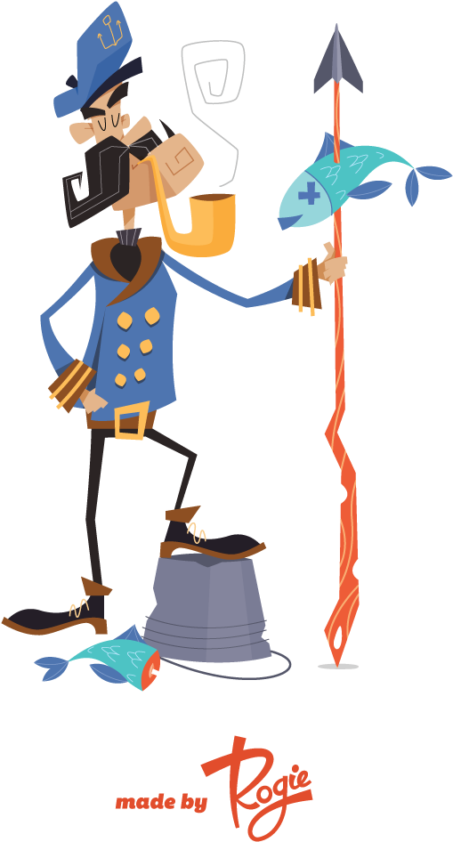 Sea Captain Character - Illustration (1000x1000)