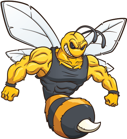 Printed Vinyl Bee Wasp - Body Builder Bees (600x600)