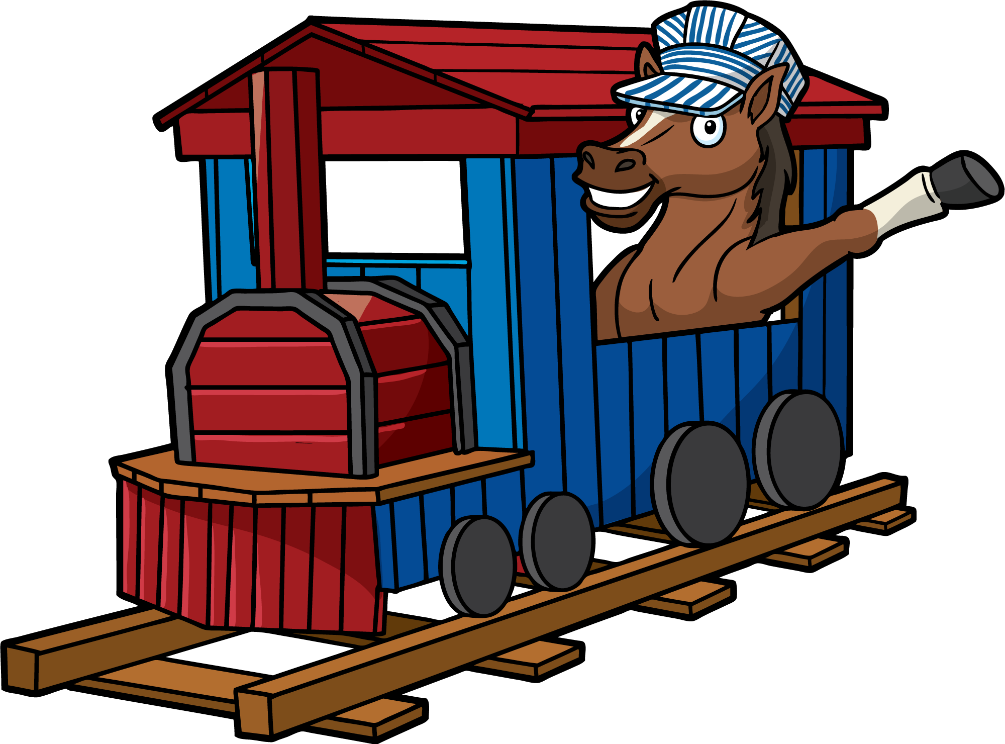 School Mascot In Train - School (2000x1480)