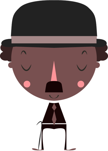 Chaplin Decorative Sticker - Cartoon (374x522)