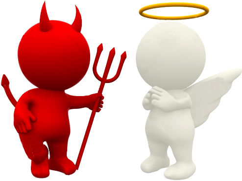 Picture Freeuse Not Meaning But The Society Setherial - Angel And Devil On Shoulder (500x374)