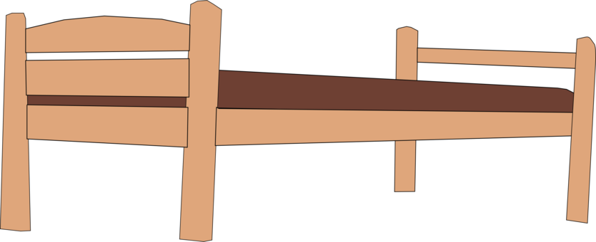 Table The Bunk Bed Cots - Cot Clipart (834x340)