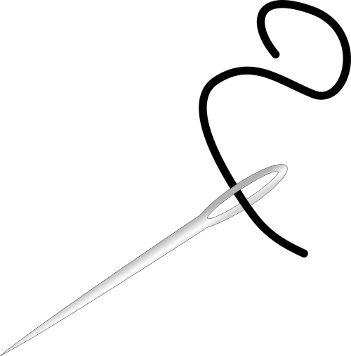 Needle,thread,needle Vector Graphics - Needle And String (500x506)