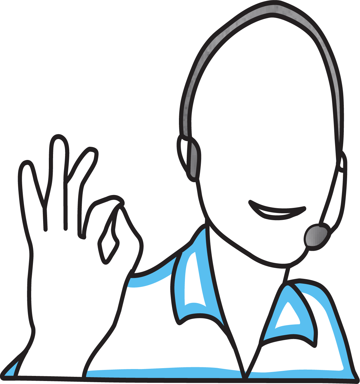 Figure Wearing Headset - Headset (1201x1282)
