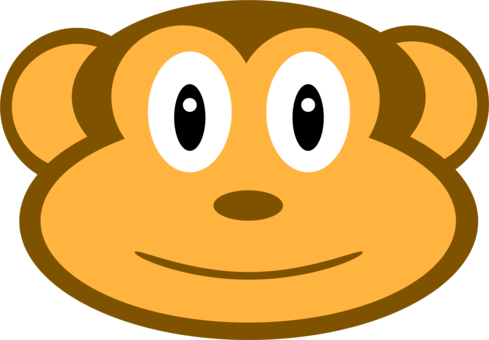 Monkey Smiley Face Animal - Smiley (489x340)