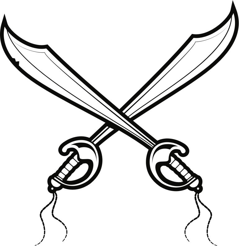 Medium Image - Swords Crossing Line Art (770x793)