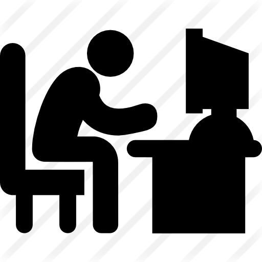 Working Vector Computer Guy - Computer Typing Icon (512x512)