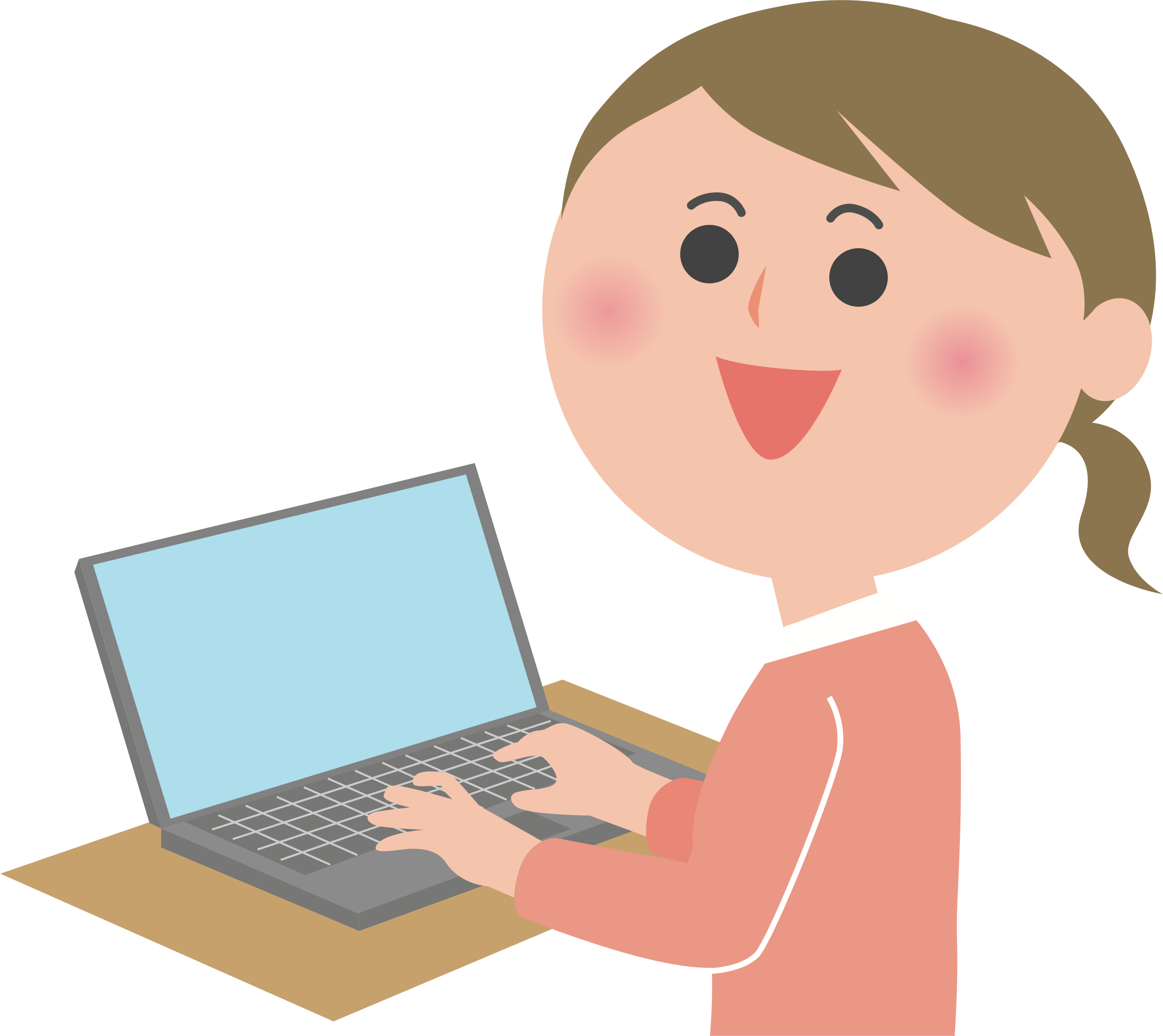 Female Computer User Big - Computer User Png (2388x2128)