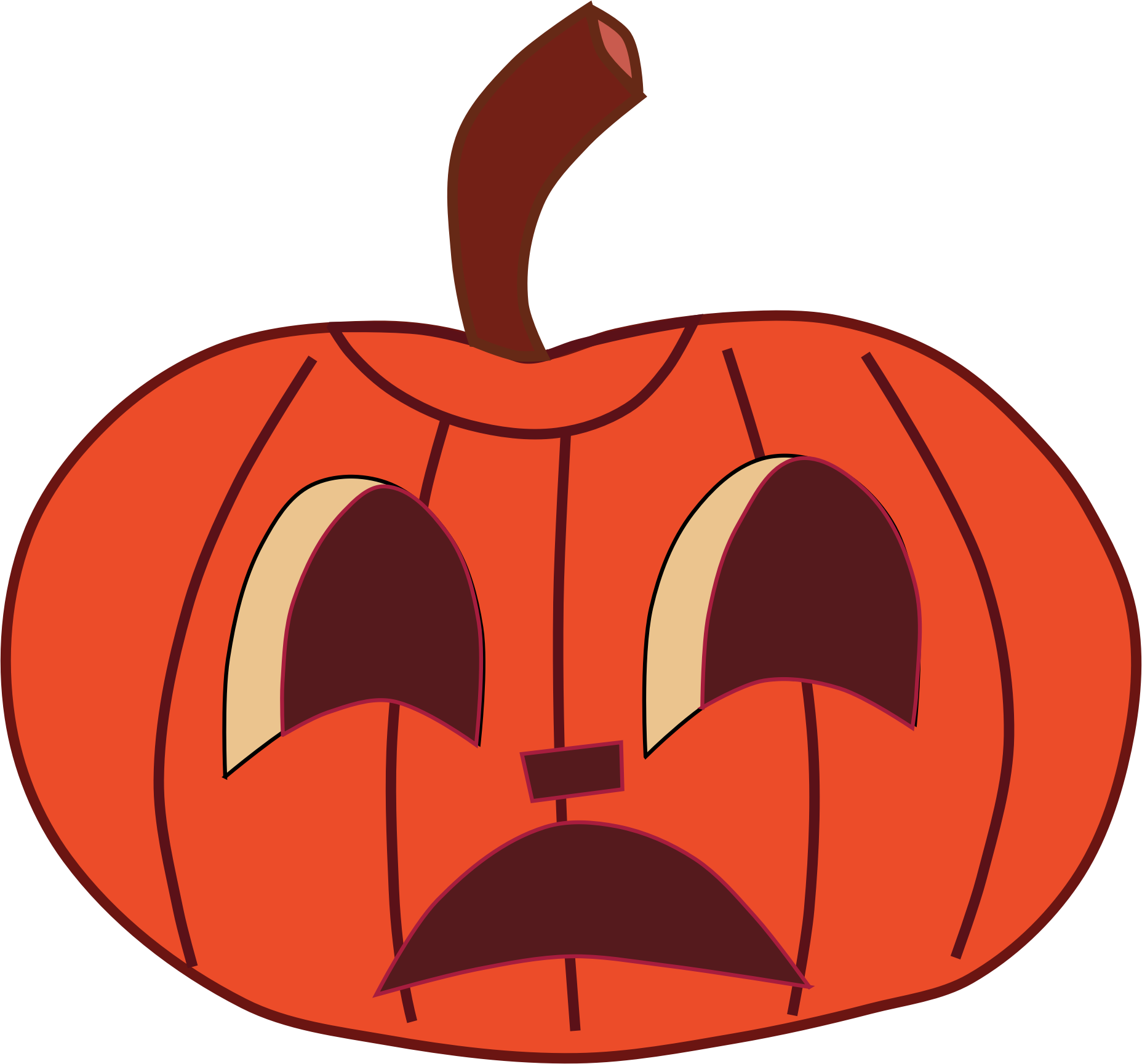 Clipart - Sad Jack O Lantern (1856x1730)
