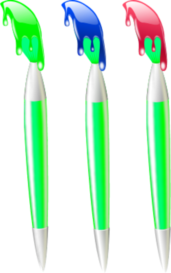 Drawing Brushes With Wet Paint - Drawing (600x960)