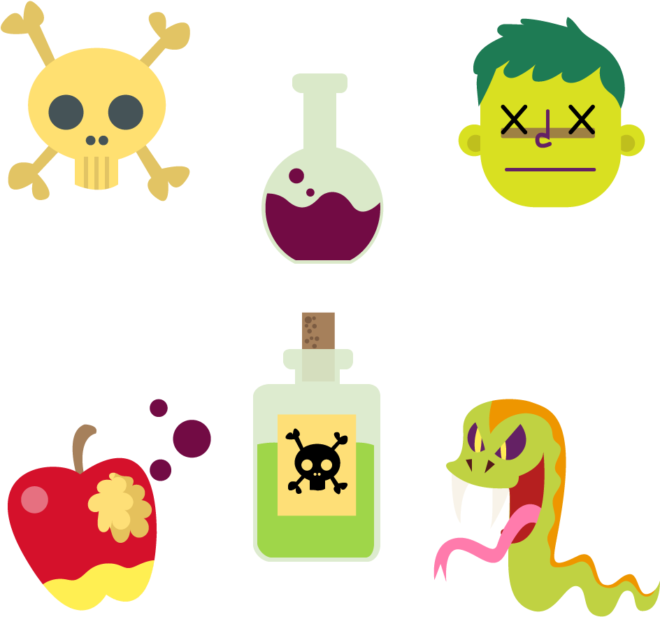 Cartoon Poison Vector Set - Poison Vector (1000x1000)