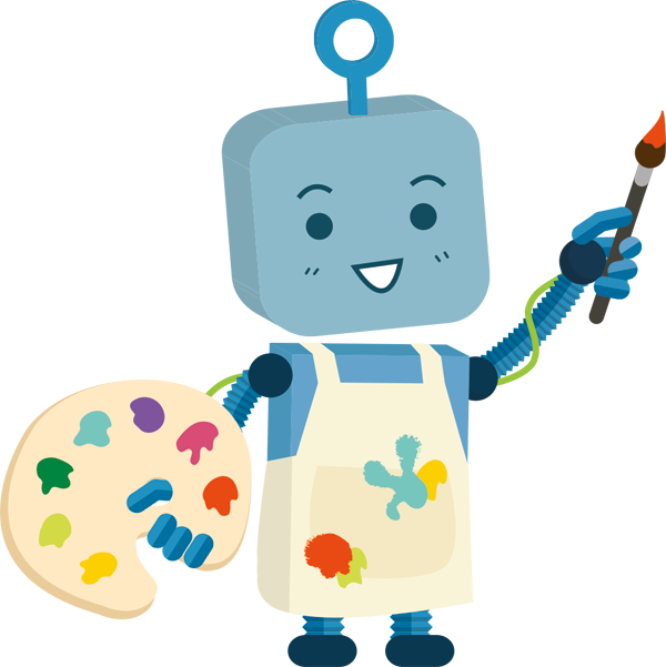 Example - Robot Painting Png (600x601)