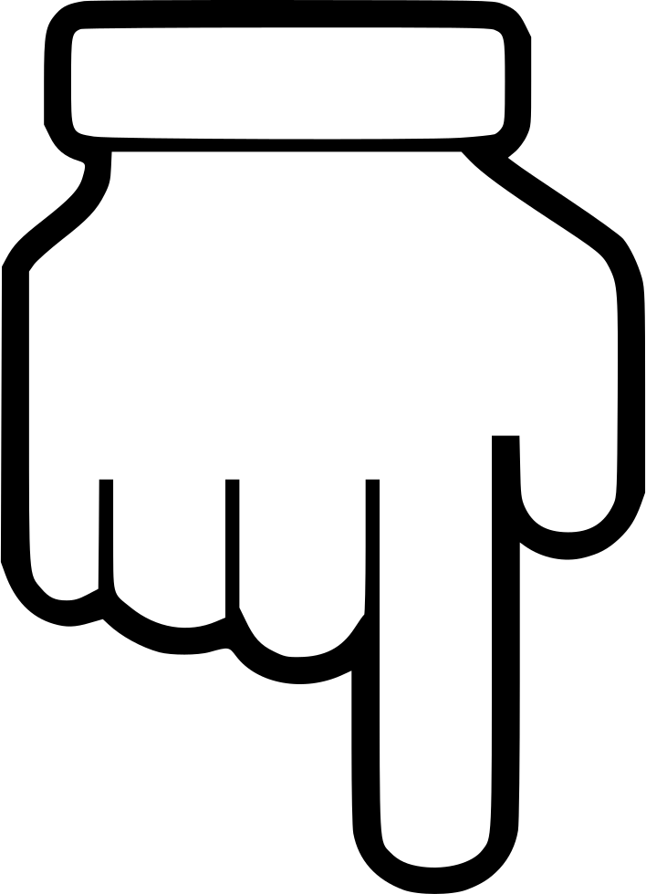 Png File - Hand Point Down Icon (708x980)