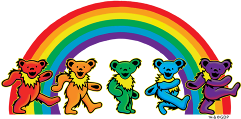 All Rainbow Bears - Grateful Dead - Dancing Bears Sticker (480x480)
