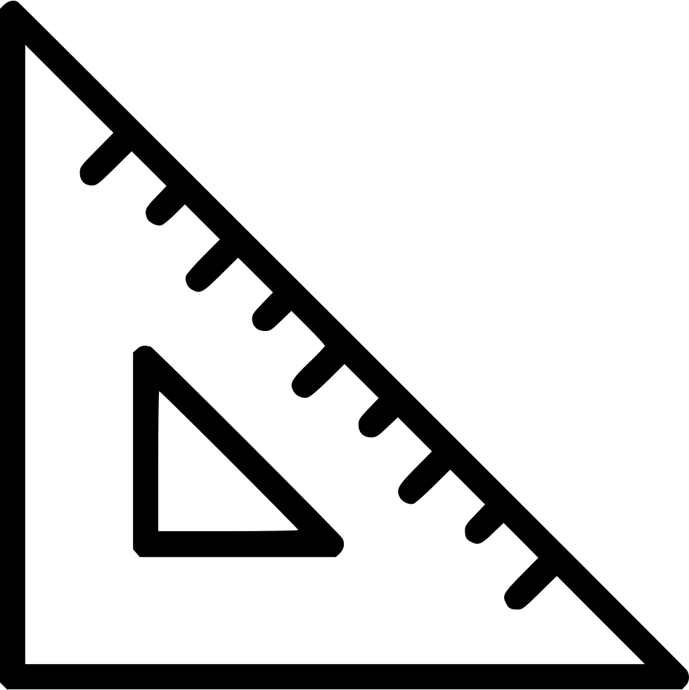 Rule Scale Measure Tool - Triangle Ruler Icon (980x982)