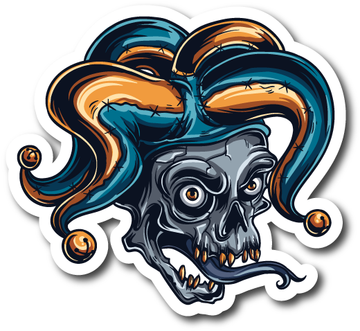 Devil Skull Sticker - Vinyldisorder Jester Skull Wall Decal - Vinyl Car Sticker (600x600)