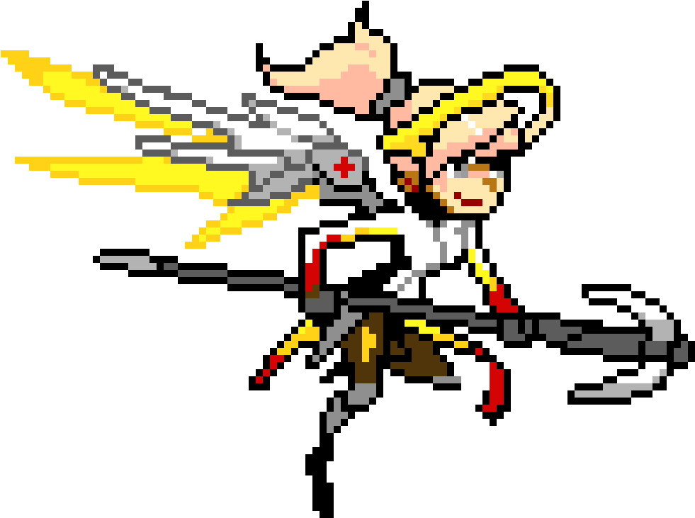 Mercy - Overwatch Pixel Sprays Grid (1090x800)