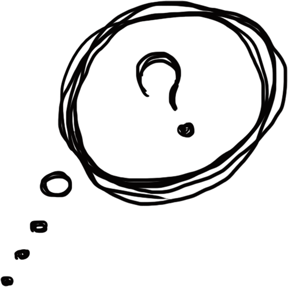 Bubble Speech Balloon Clip Art Black Thinking Bubbles - Thinking Bubble With Question Mark Png (1000x1000)
