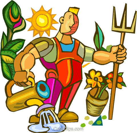 Gardener Doing Yard Work - Gärtner Cliparts (480x468)