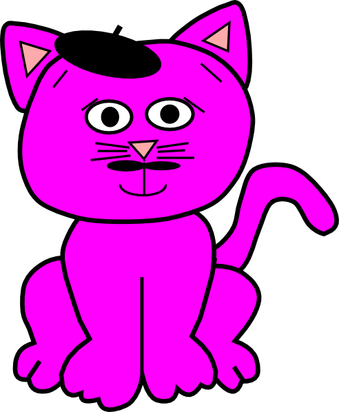 Clip Art Shy Cat (492x598)