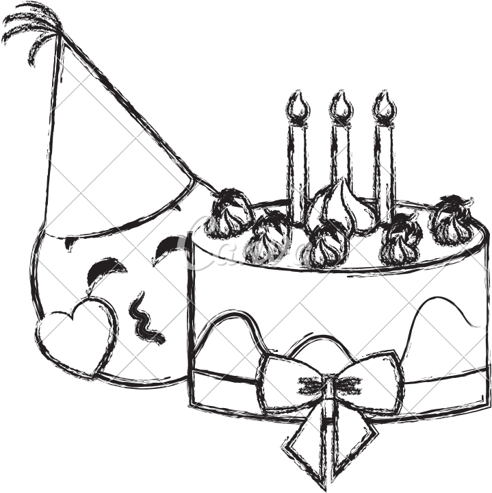 Smiley With Hat And Cake - Emoji (800x800)