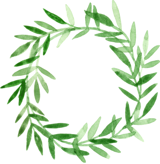 Round Green Leaf Laurel Circle Greenery Frame - Greenery Border Circle (536x550)