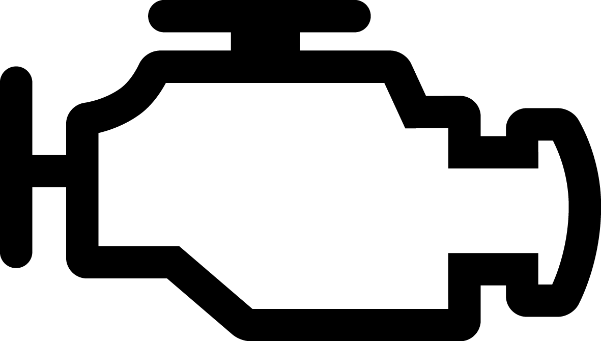 Engine Clipart Check Engine Light - Check Engine Light Stencil (1181x670)