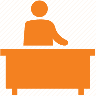 Front Desk Icon - Receptionist Line Art (400x400)