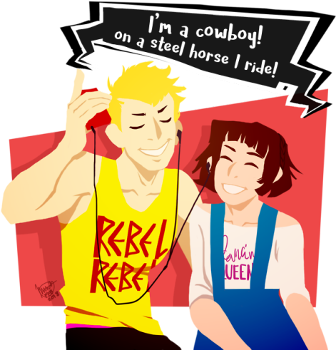 I Love Two Dorks - Cartoon (500x500)