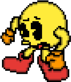 Pacman Getting Hit And Falling Over - Pac-man (585x585)