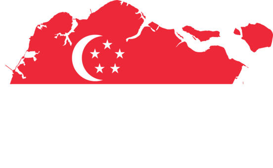Singapore Vector Map - Singapore Map With Flag (552x340)