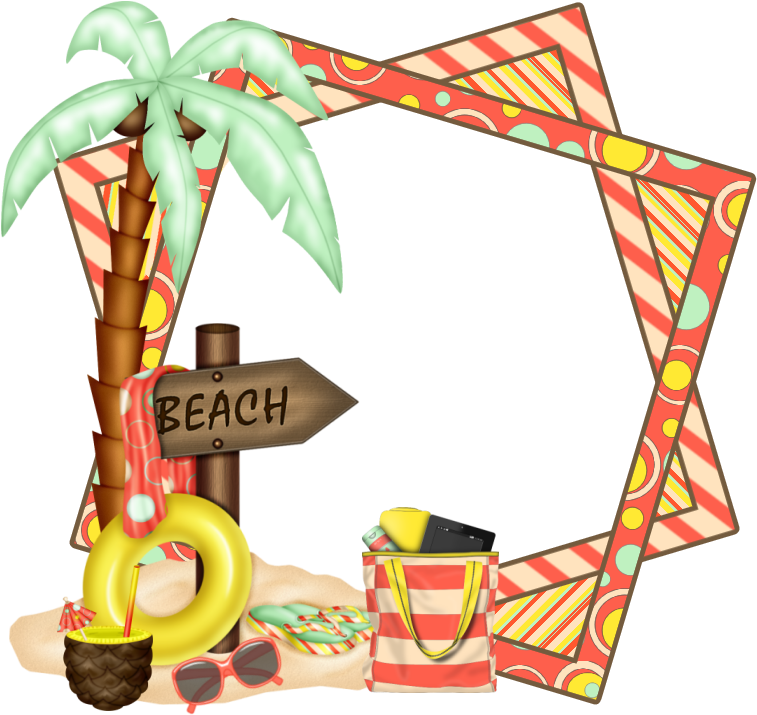 Beach Cluster Frame - Beach (800x800)