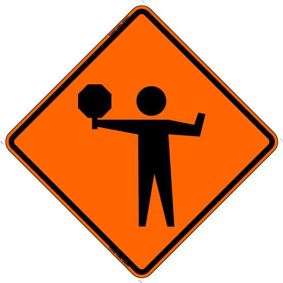 Flagger W/ Paddle (rus) - Traffic Signs (551x551)