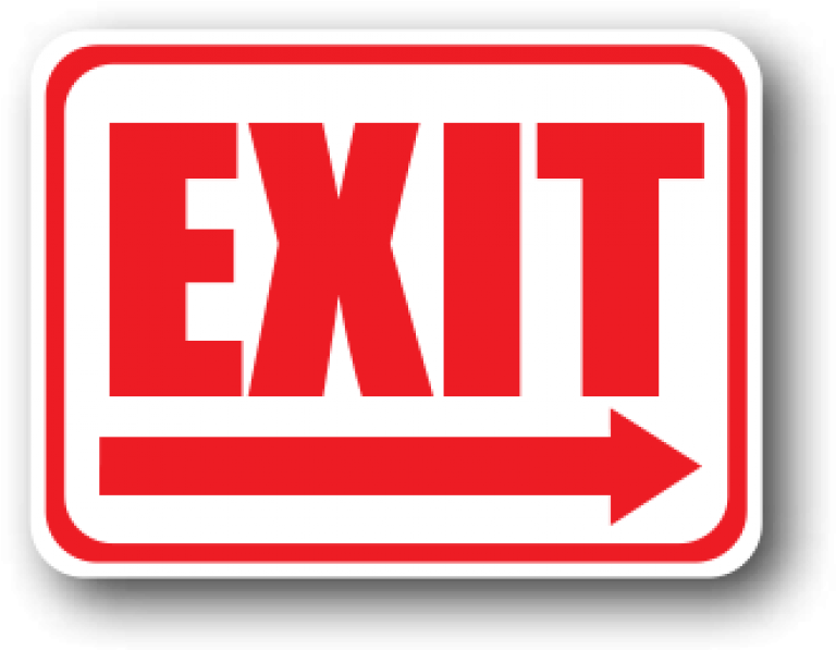 Exit Floor Safety Sign, Rectangular With Arrow - Durastripe 12"x9" Rectangle - Exit (1000x826)