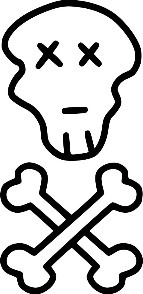 Skull Bones Danger Ghost Caution Comments - Crossbones Transparent (478x980)