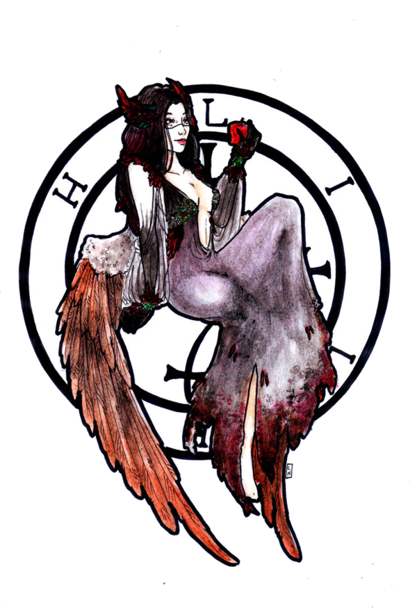 Lilith Drawing Goddess - Drawing (600x874)