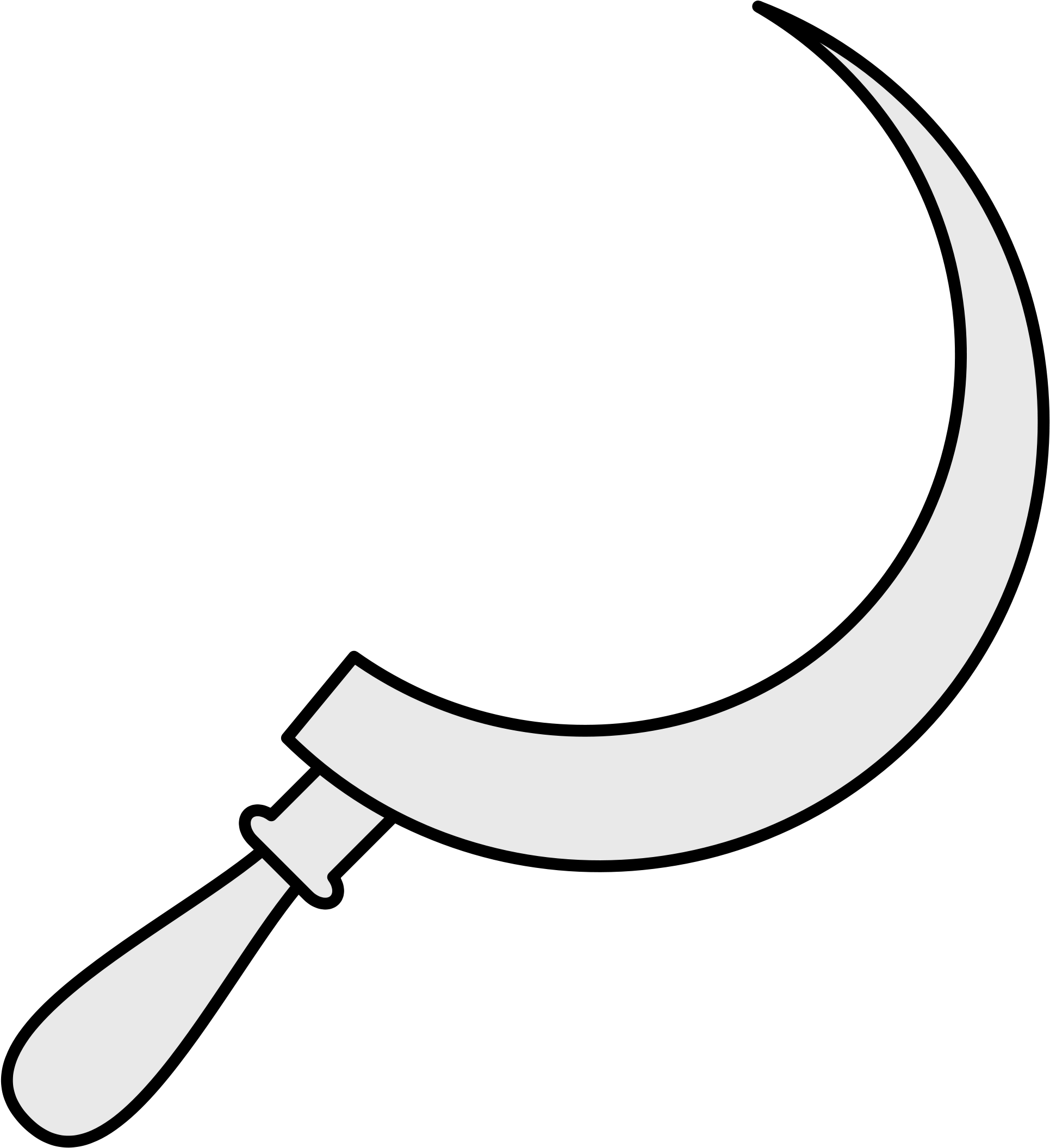 Open - Sickle Drawing (2000x2182)