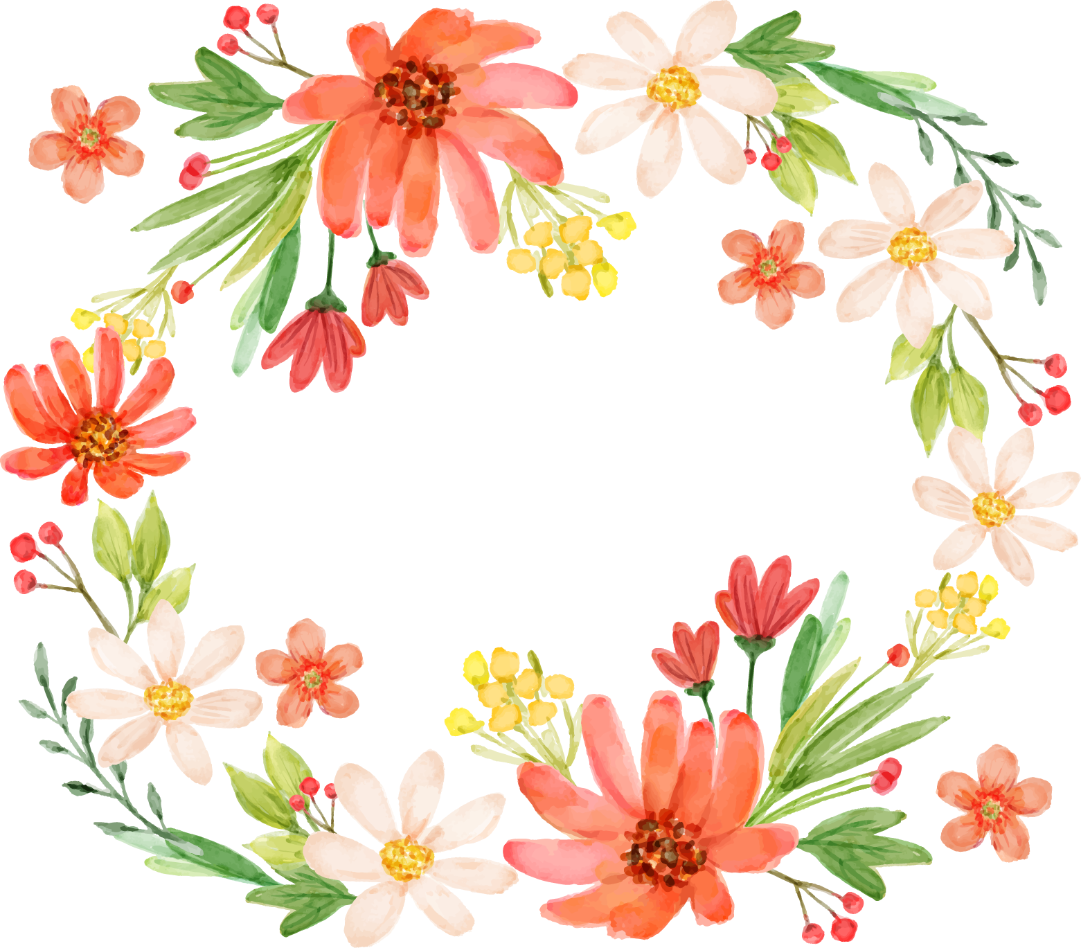 Wildflower Vector Hand - Smile Watercolor Floral Colorful Button 1.25" (pin (1561x1369)