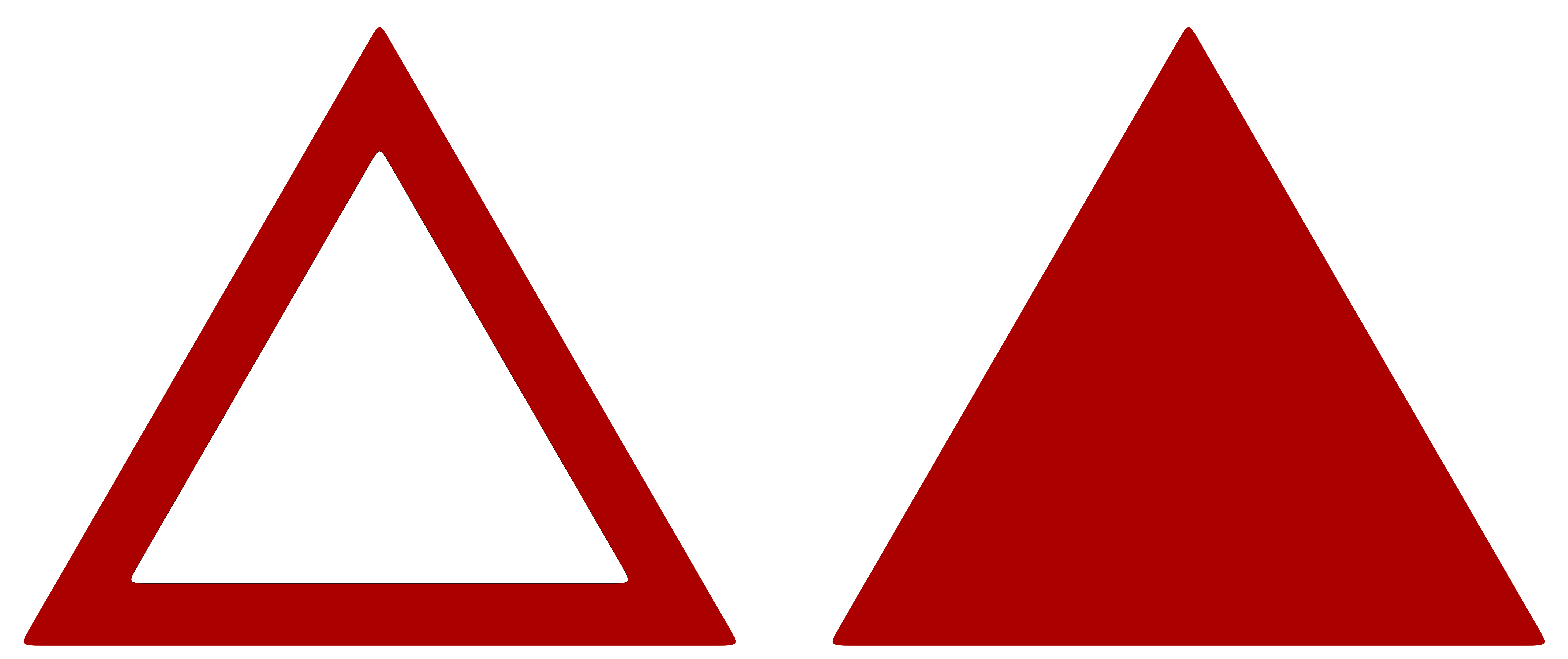 Sign Clipart Triangle - Red Triangle Transparent Background (6000x2600)