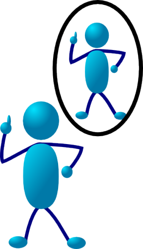 Reflection Clipart Self Esteem - Reflective Clipart (288x503)