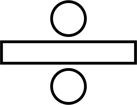 Shape Clipart Math - White Division Sign (444x339)
