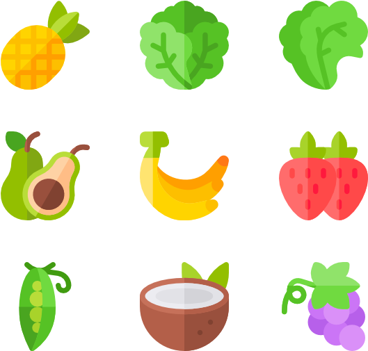Fruits And Vegetables - Icon (600x564)