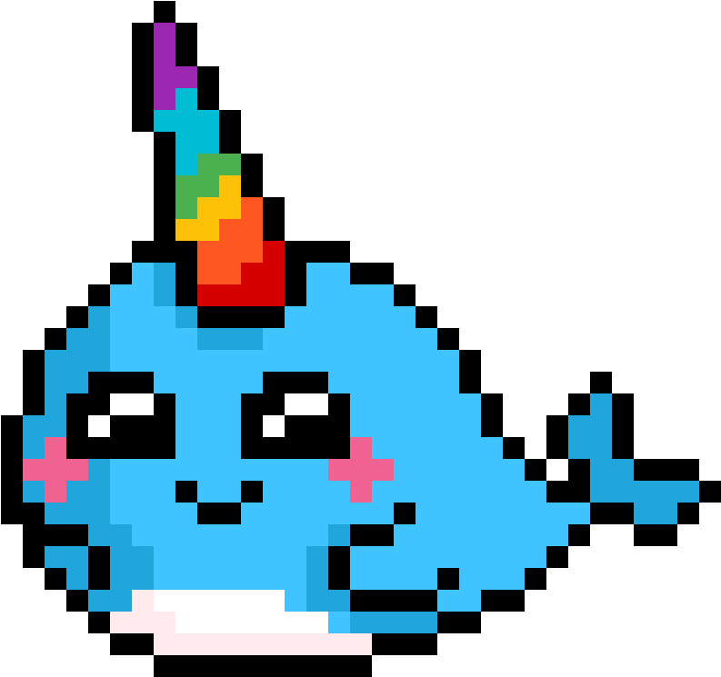 Narwhal - Unicorn Pixel Art Maker (1200x1200)