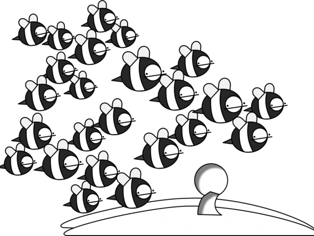 Bee Hive Clipart Drawn Bee - Comics (640x480)