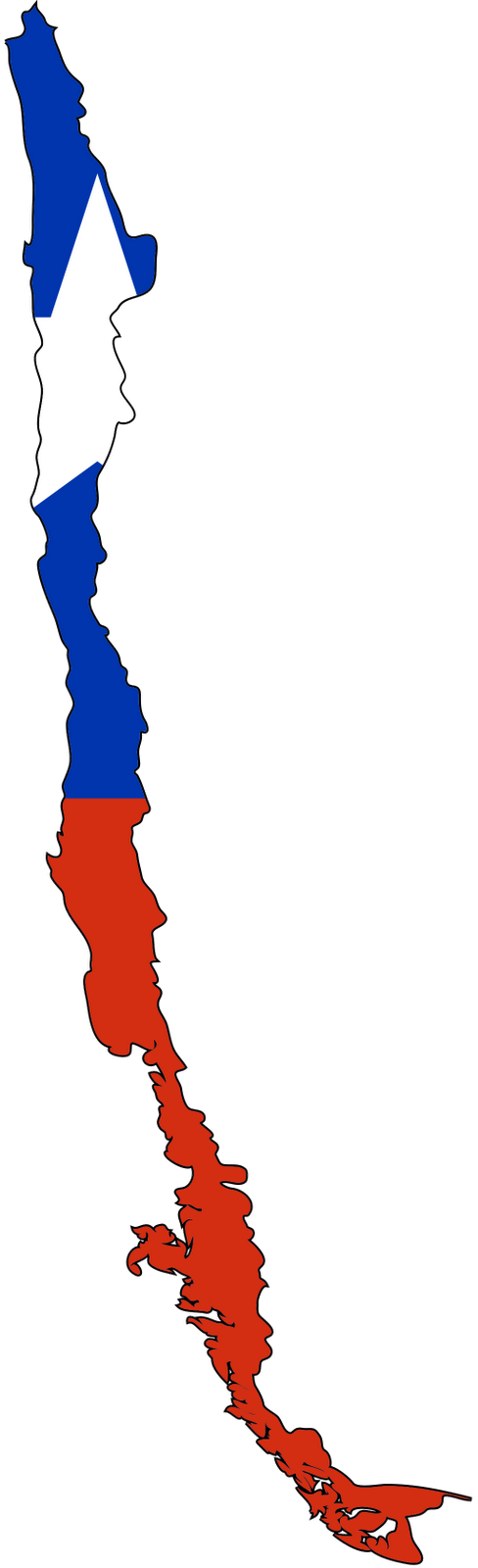 Chile Flag Clipart Hd - Chile Flag Map (488x1600)