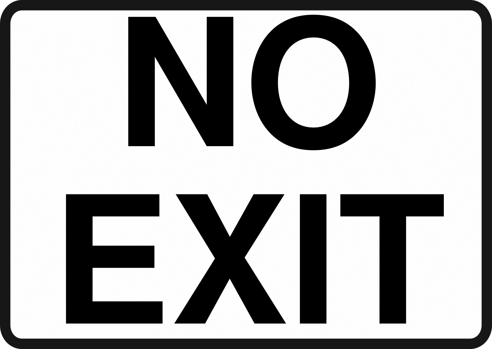 Replacement Window Cliparts - No Exit Sign Printable (1920x1361)