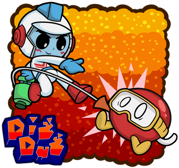 Personajes De Dig Dug Hd (371x350)
